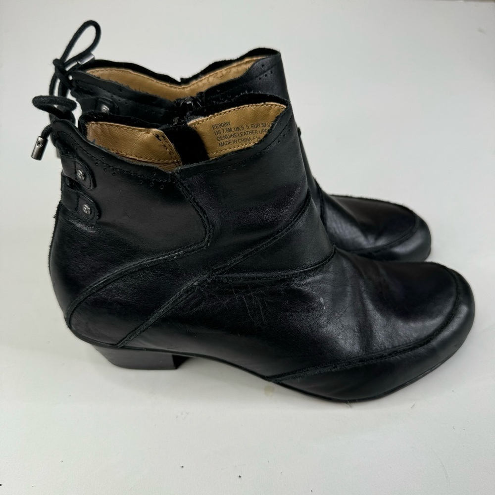 Aetrex Samantha Black Leather Ankle Boot Size 7.5